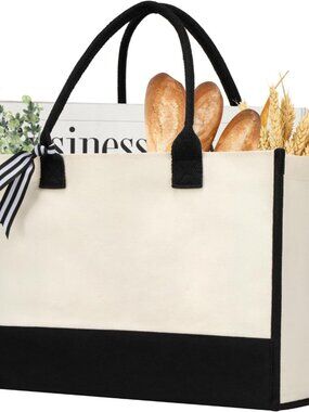 Initial Canvas Tote Bag, Personalized Beach Bags Gift for Women